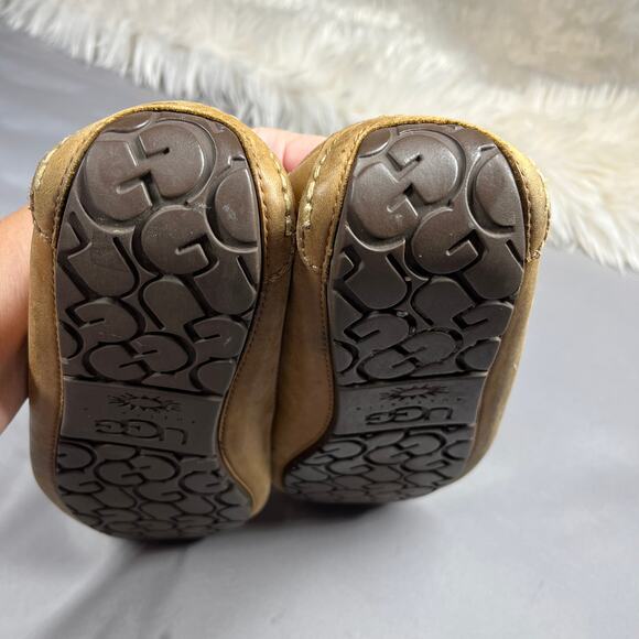 UGG Australia Byron Moccasin Men's Size 10  Sheepskin Slippers 5102 Chestnut - Picture 13 of 14